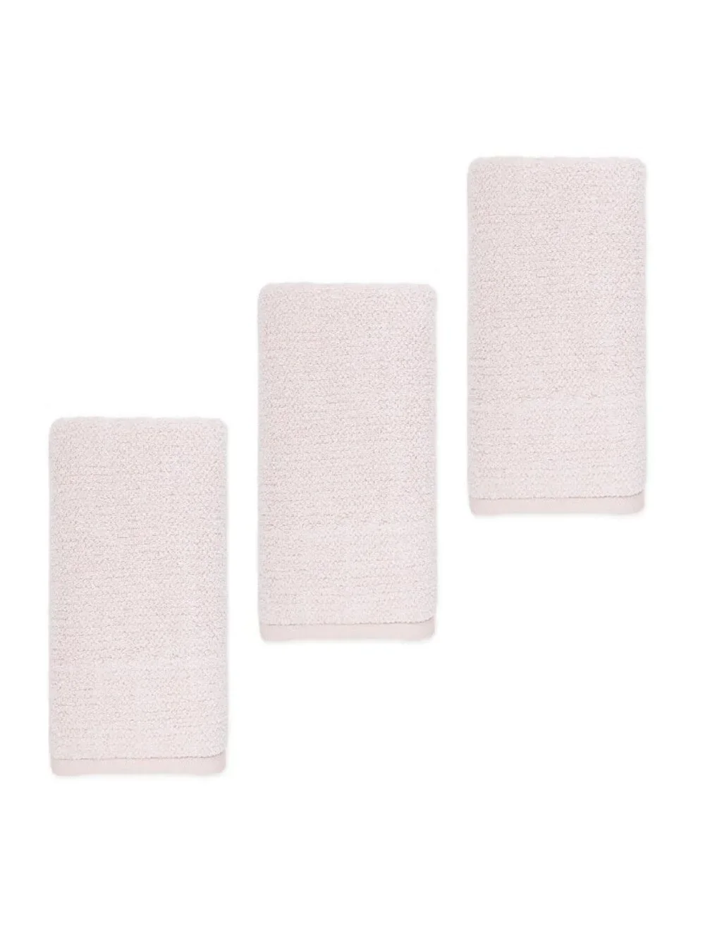 3 new Haven Heathered Pebble 100% Organic Cotton HAND TOWELS - Silver Peony Pink
